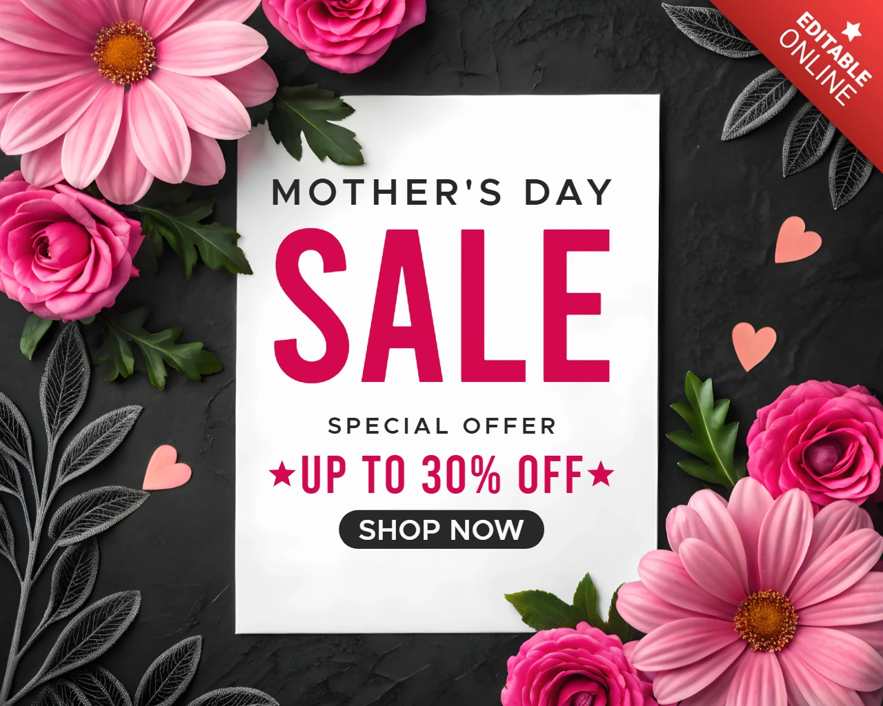 Floral mother's day sale template design - editierbare Werbegrafik für Sonderangebote