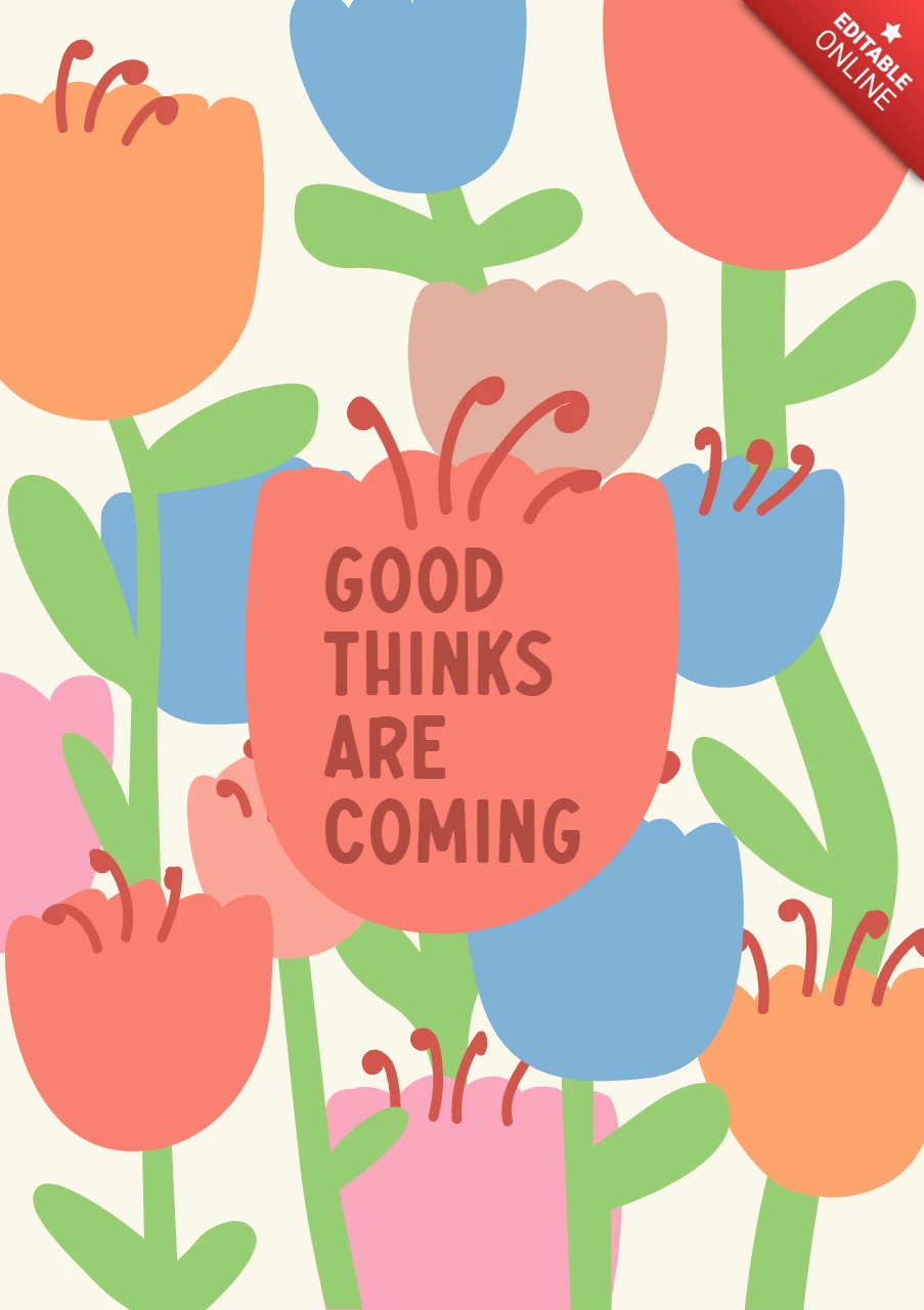 Retro Flowers Design Poster