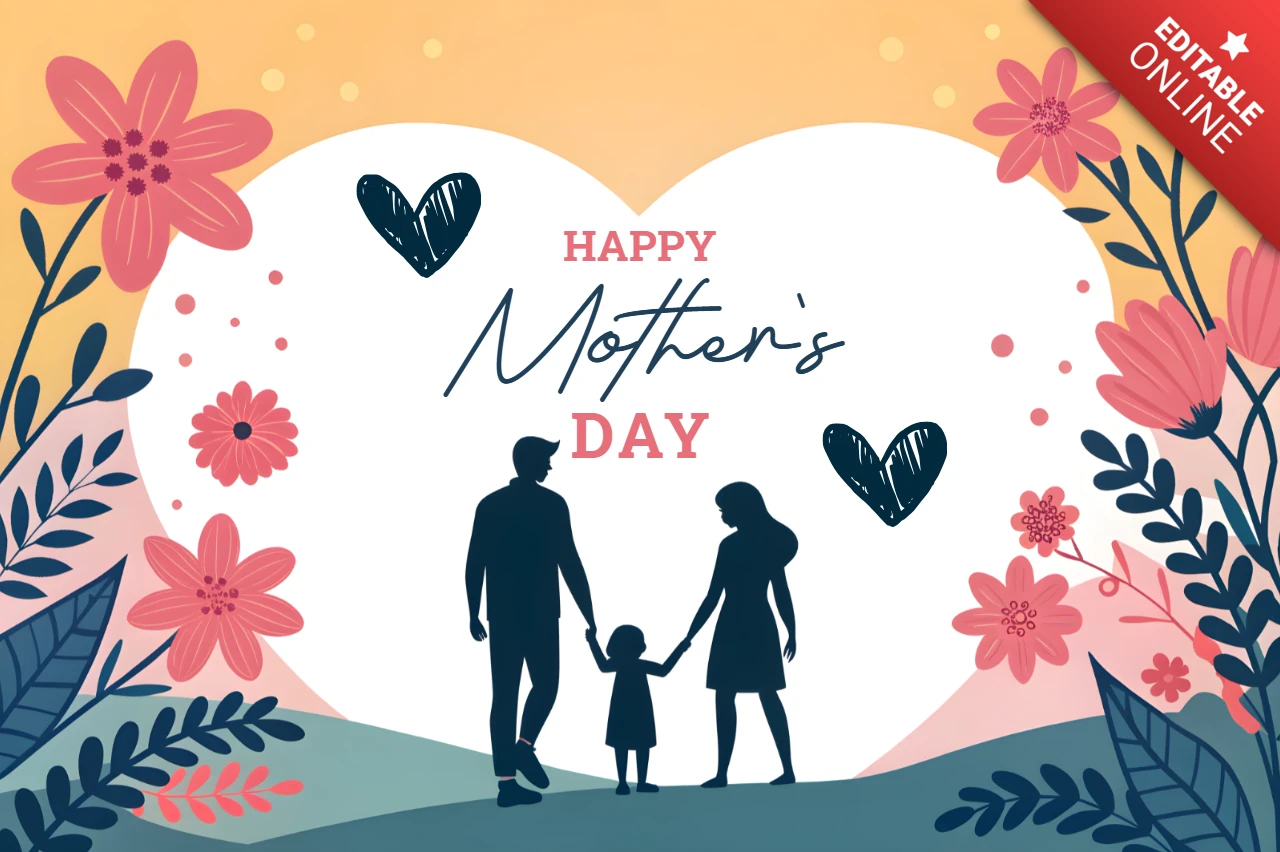 Floral Familie Liebe Design-Vorlage für Muttertag Feier