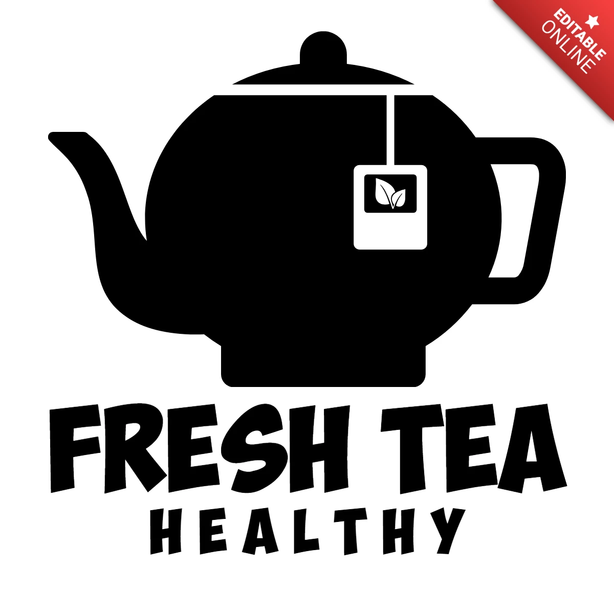 Fresh and Healthy Tea Logo Design Template