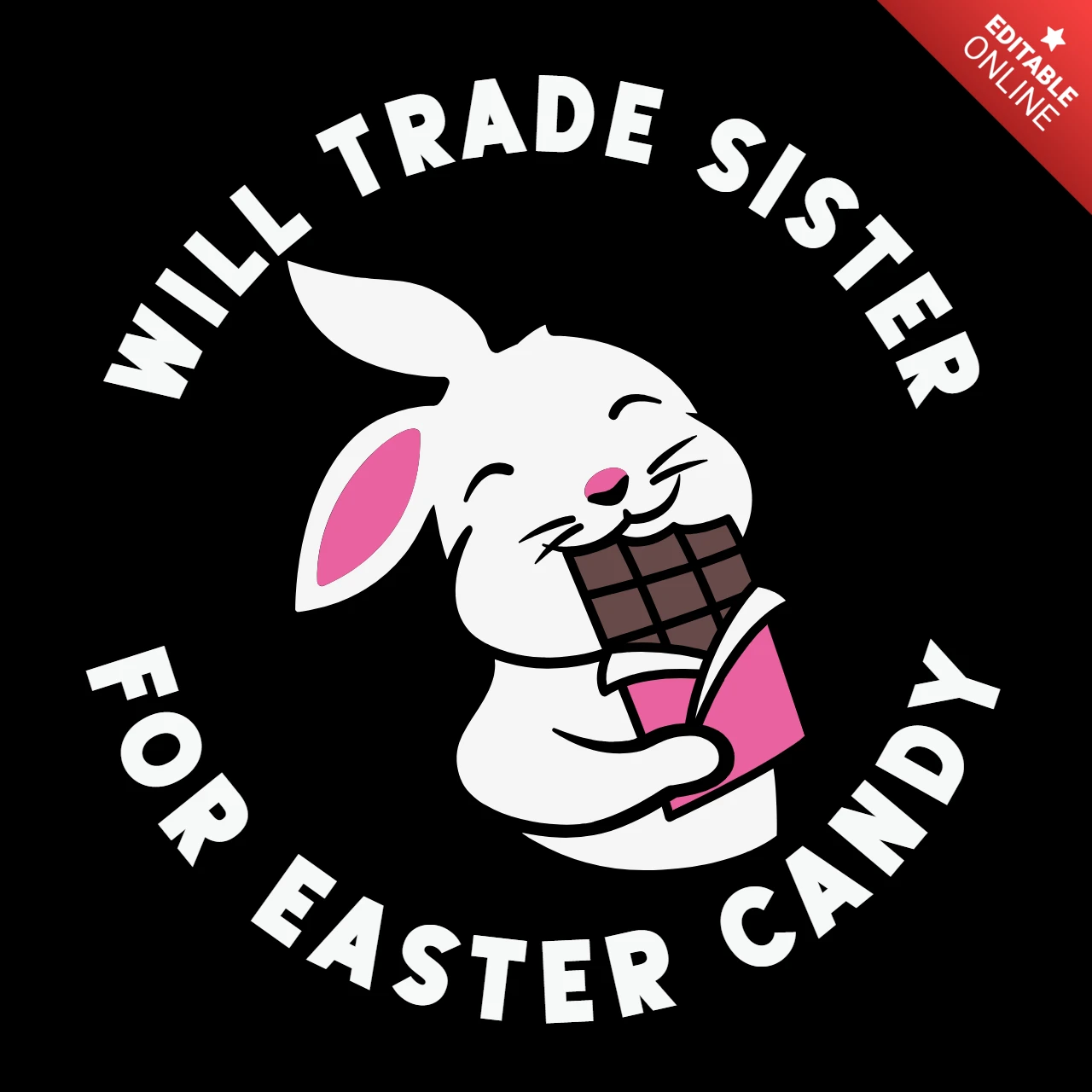 Cambiaré hermana por plantilla de diseño de camiseta de caramelos de pascua