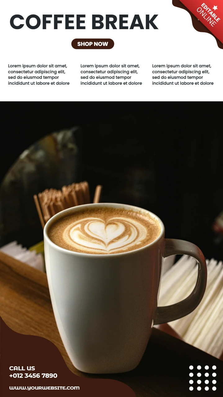 Plantilla de diseño de post promocional de café en instagram