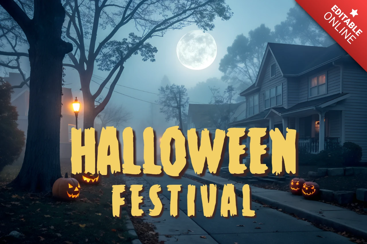 Spooky Halloween Festival Design Template for Event Flyers