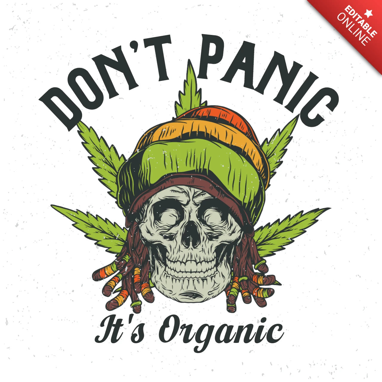 Don't Panic It's Organic Skull T-shirt Design Template