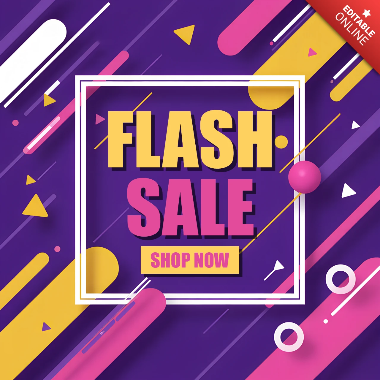Plantilla de venta flash dinámica con tipografía en negrita para volantes promocionales