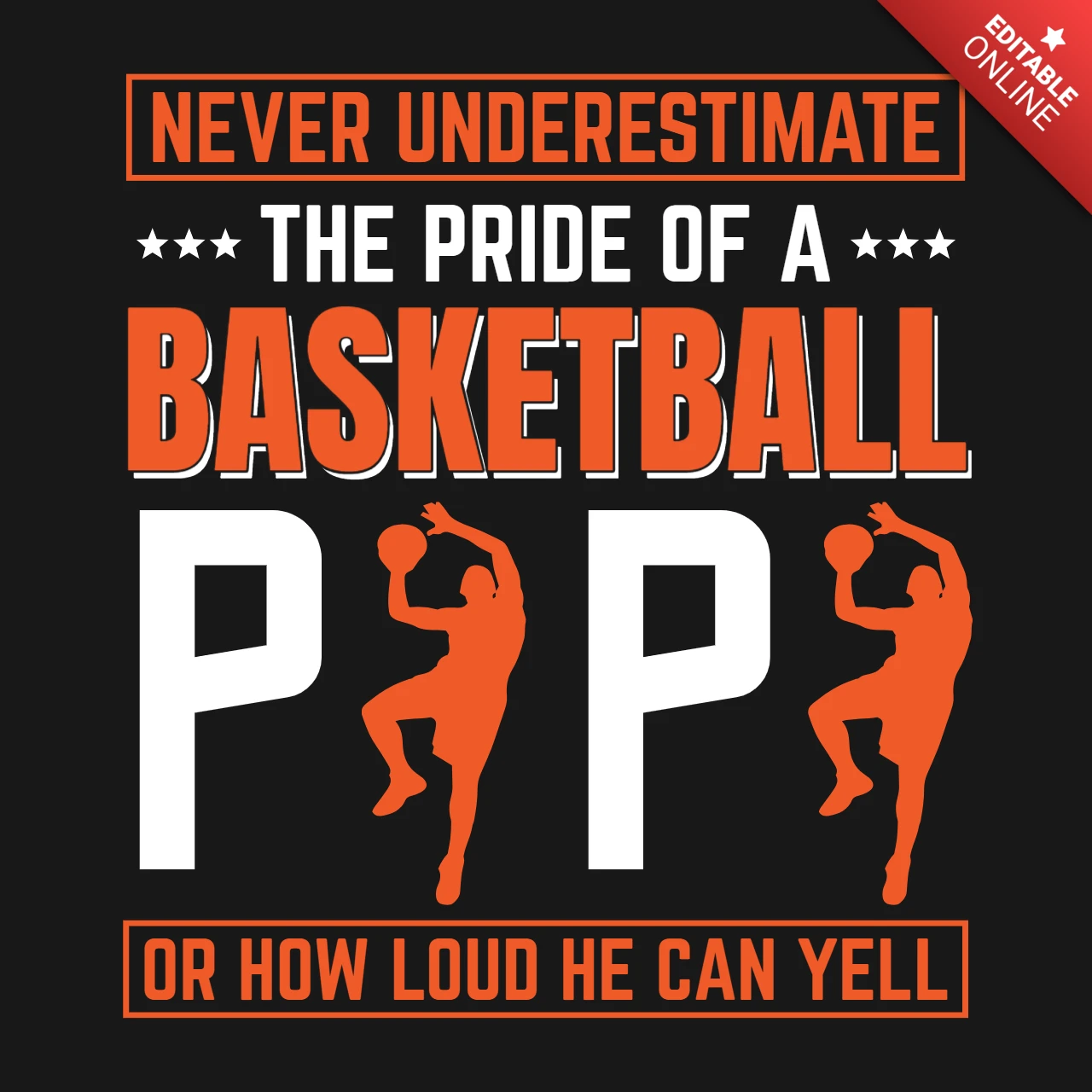 Der Stolz eines Basketballspielers Motivations-T-Shirt-Design-Vorlage