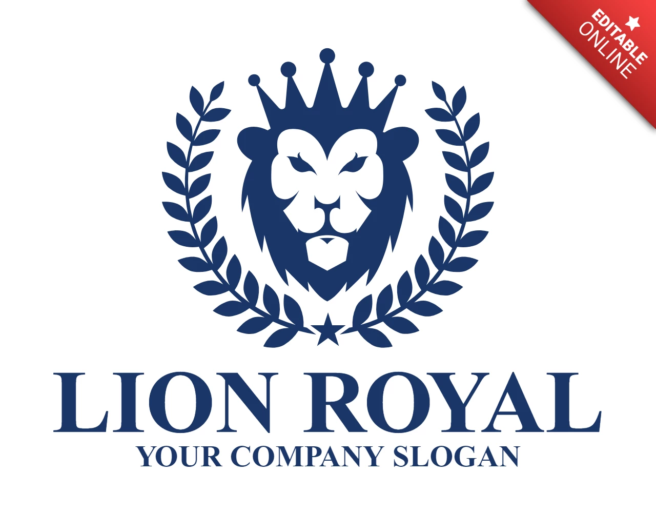 Modelo de design de logotipo do rei real leão