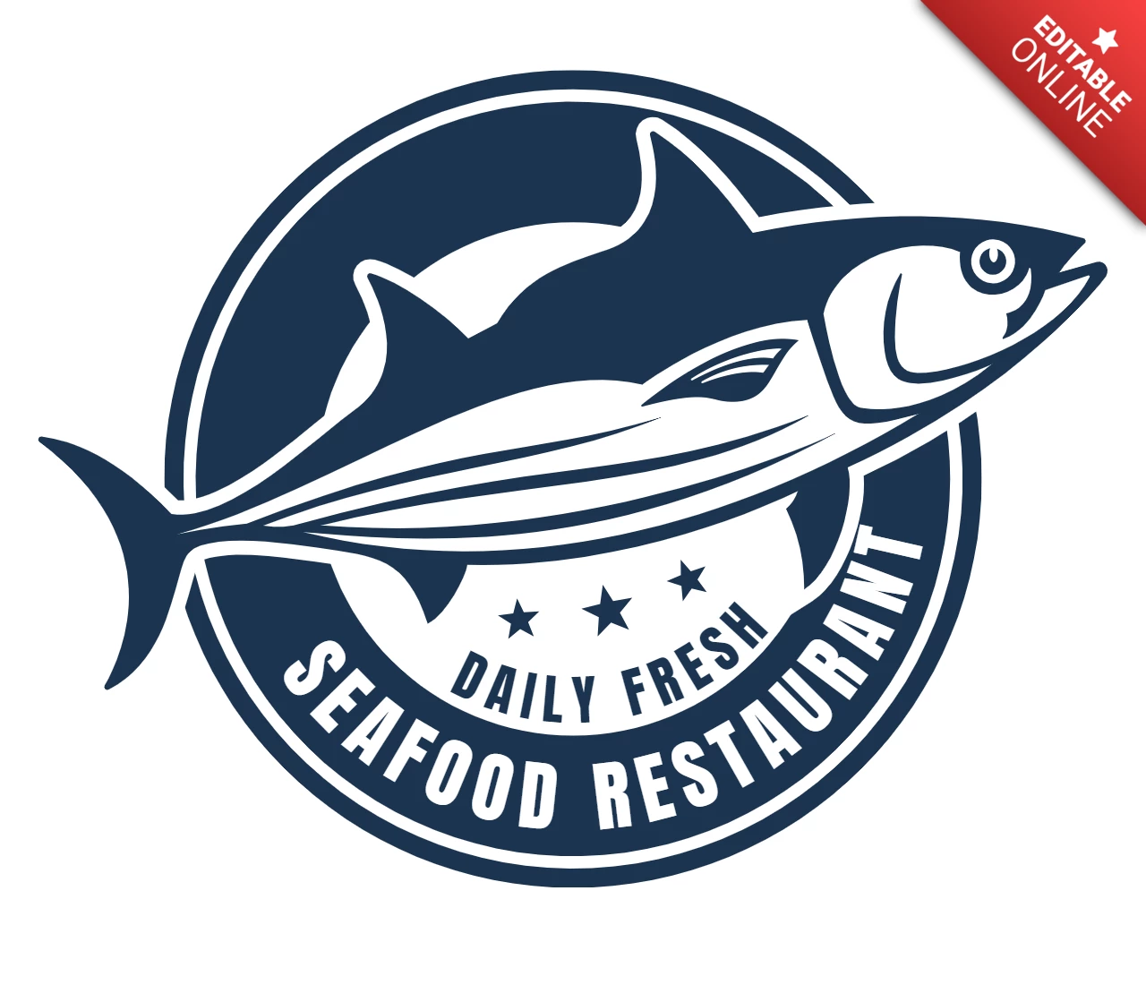 Seafood Restaurant Logo Design Template