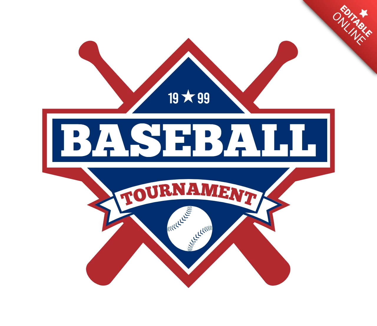 野球トーナメント選手権スポーツロゴデザインテンプレート