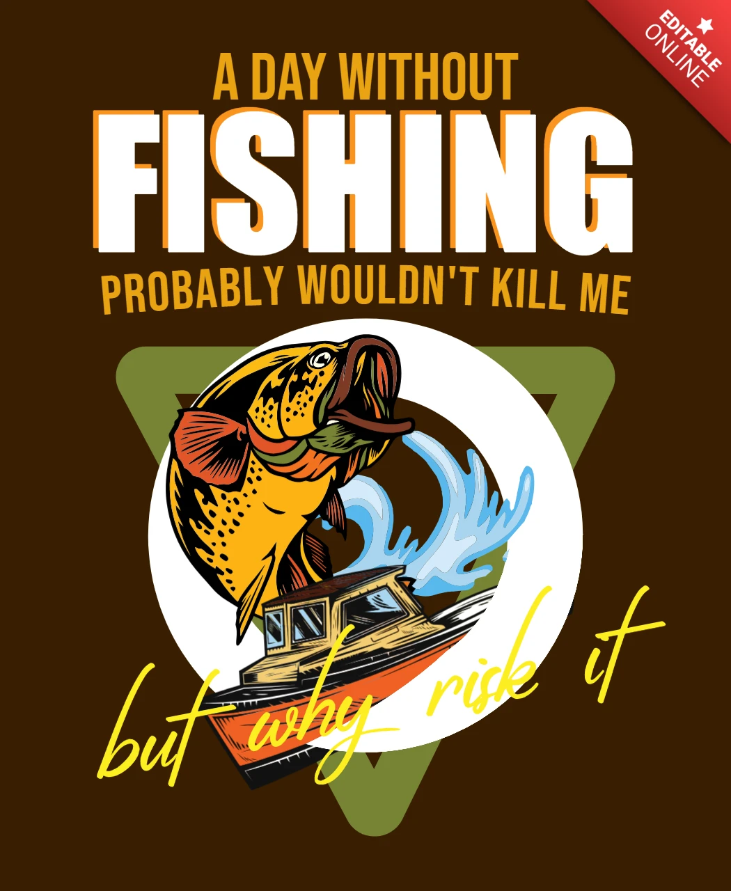 Modelo de design de camiseta de um dia sem pesca