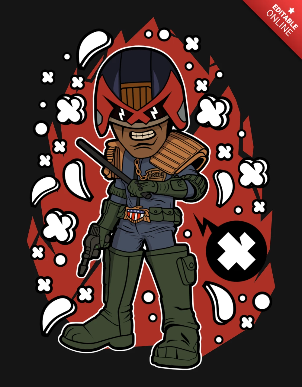 Richter dredd cartoon charakter popkultur Plakat Vorlage