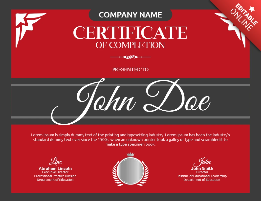 Elegant Vintage Frame Award Certificate Post Design Template