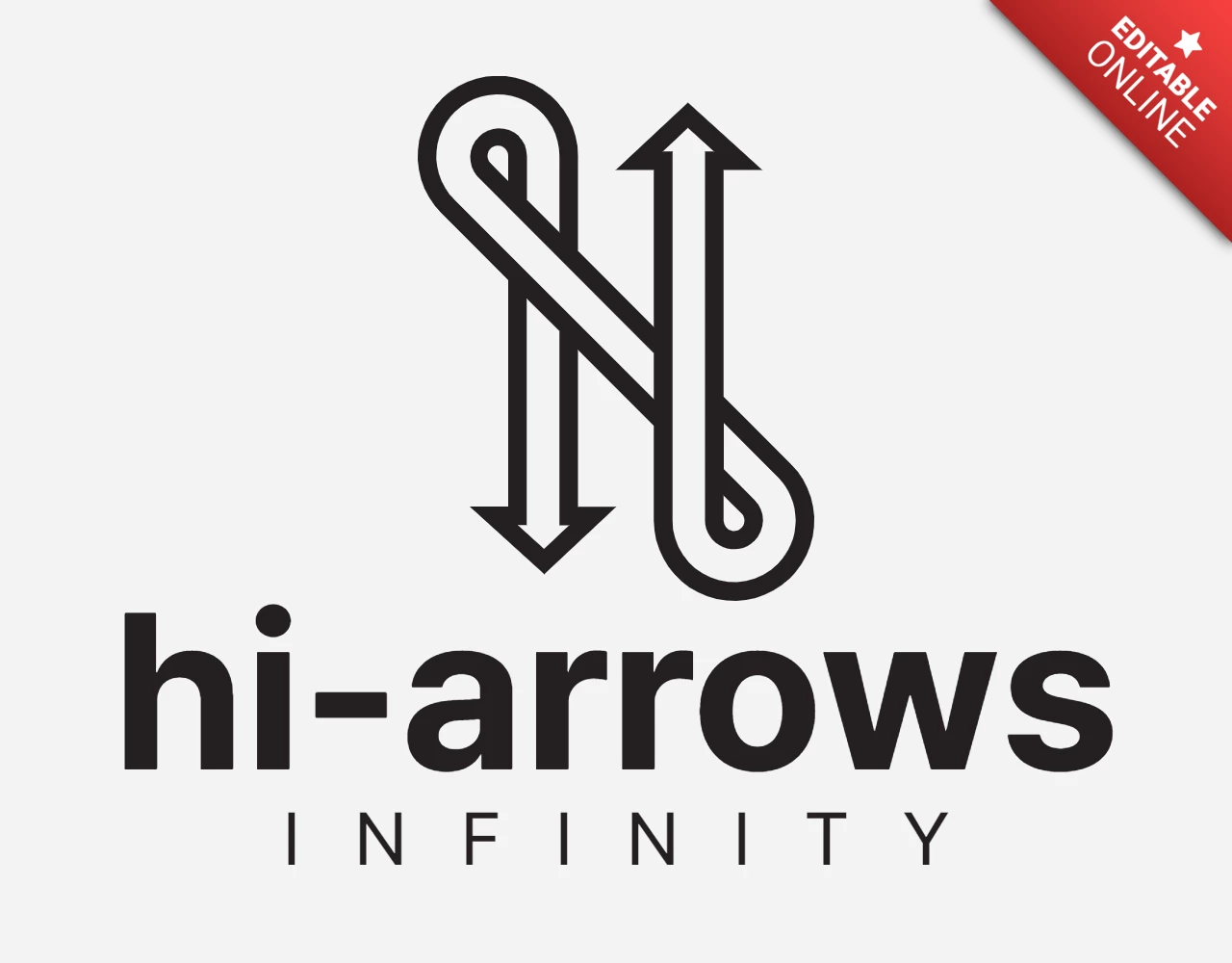 H Letter Arrows Logo Design Template Black