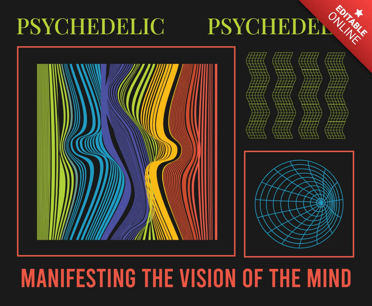 Psychedelic Design Template for Vibrant Posters and Merchandise