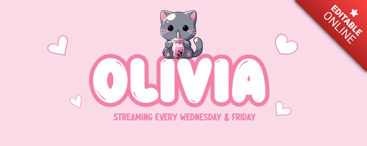 Lindo gato gaming twitch banner