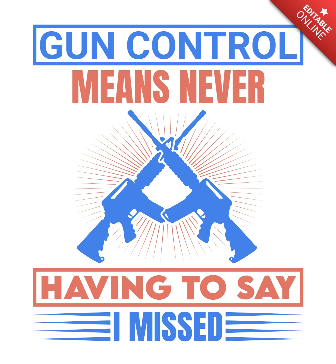 Bold Typography Design Template for Gun Control Awareness