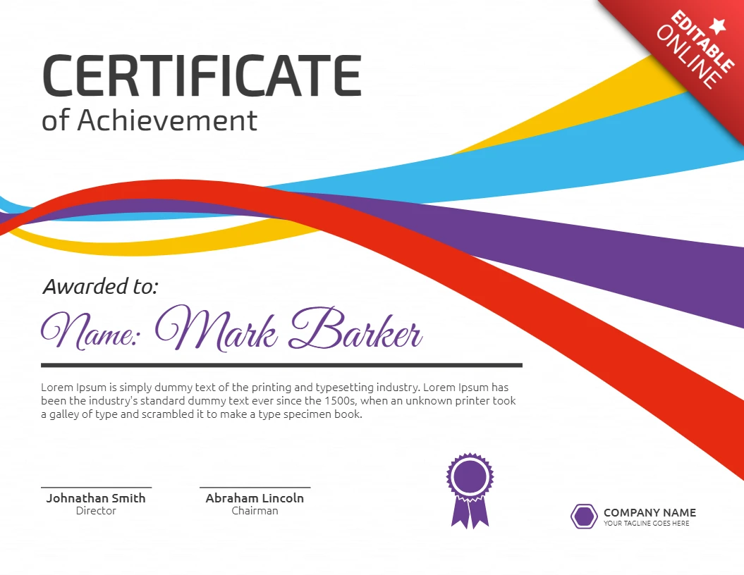 Abstracte moderne certificaat van voltooiing post ontwerpsjabloon