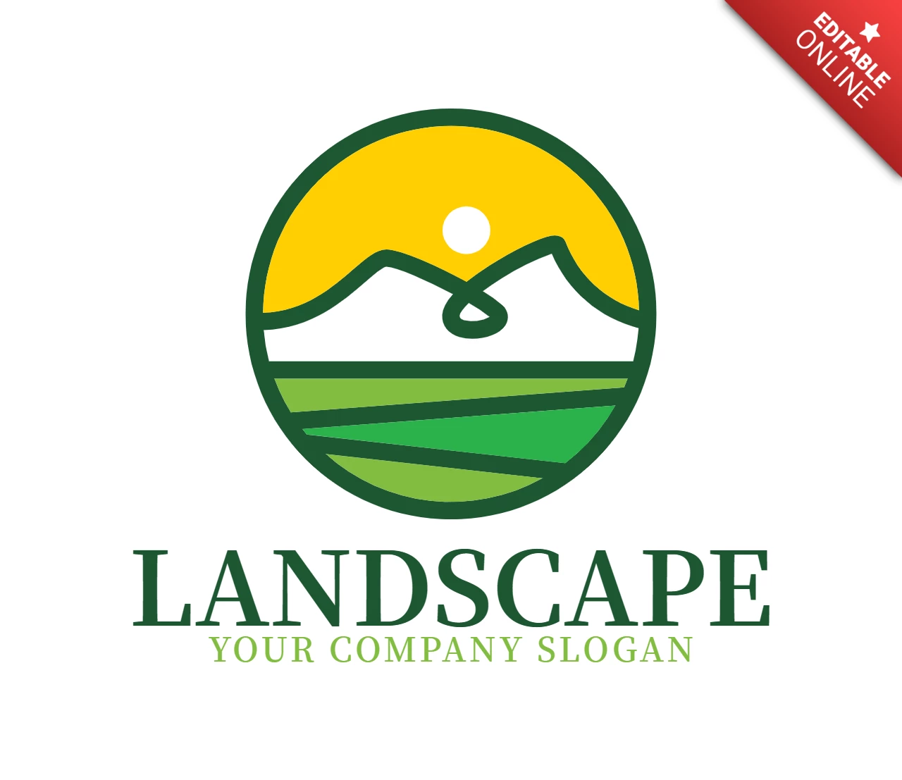 Landscape Hills Mountain Logo Design Template