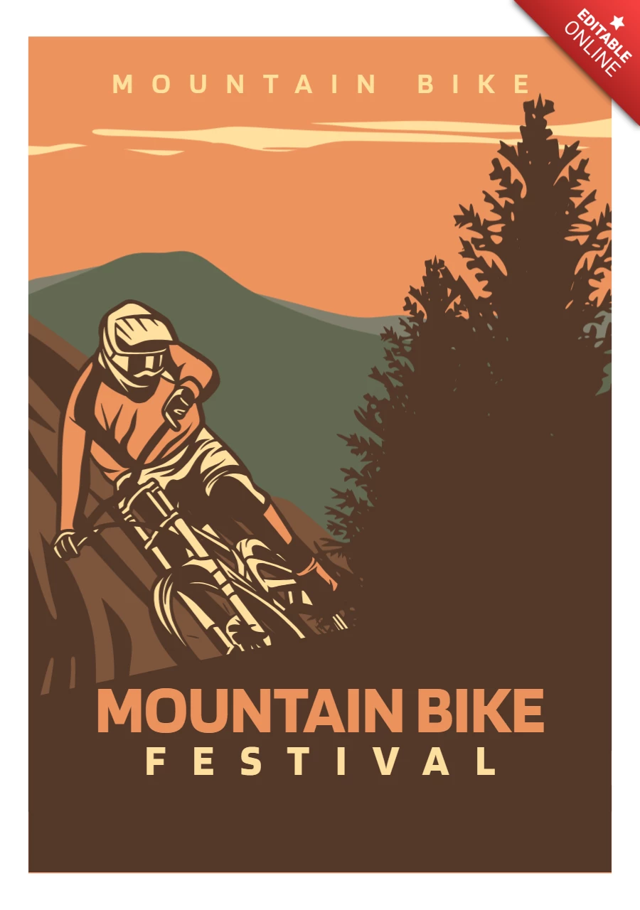 Mountain Bike Festival Poster Design Template