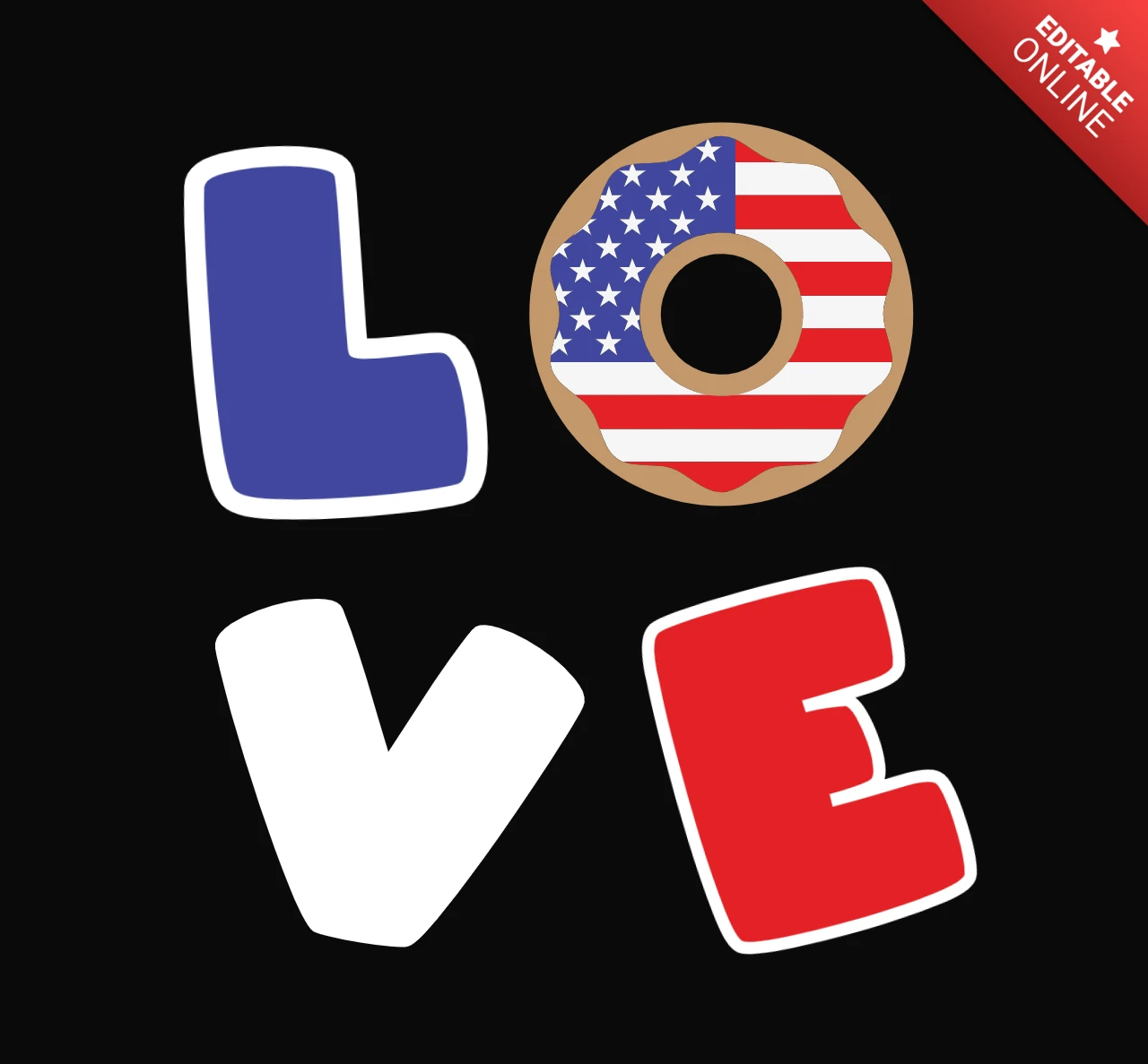 Love america 4 of july t-shirt design