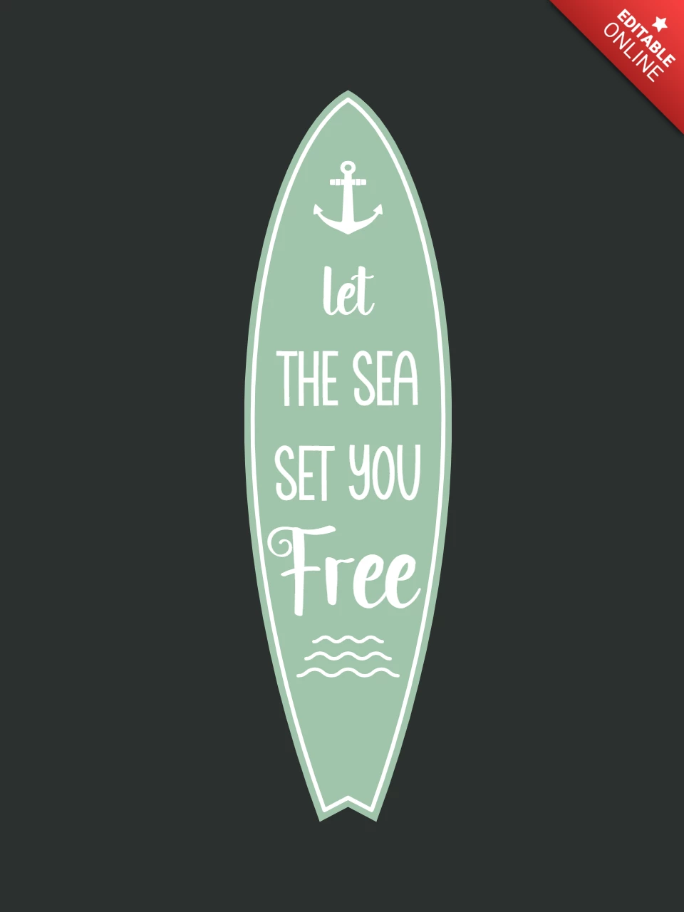 Modèle de t-shirt de planche de surf d'été