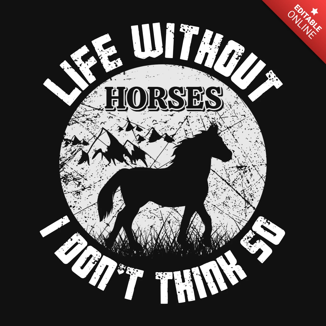 Vida sem cavalos, não acho que sim, design de camiseta de corrida de cavalos.