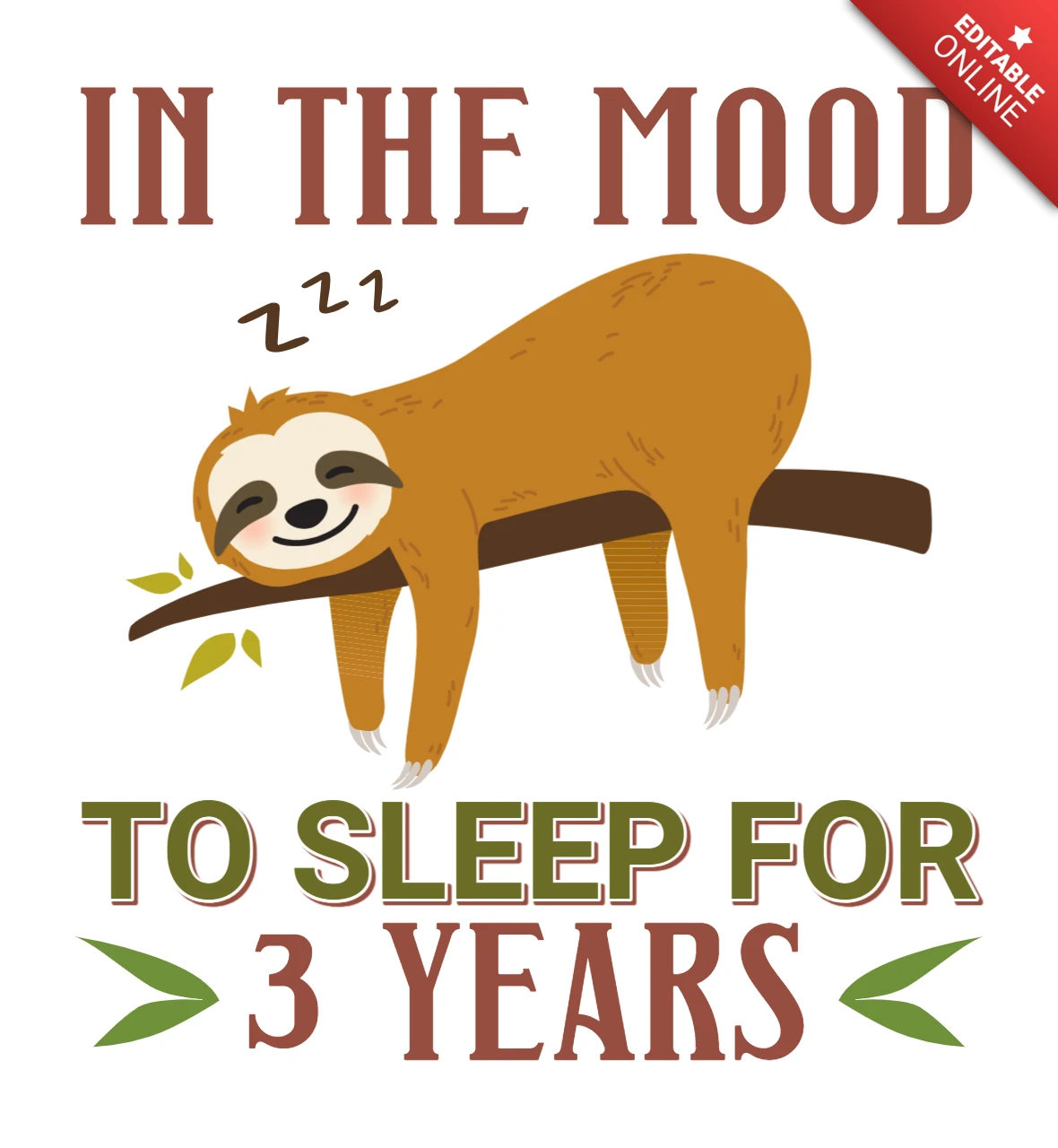 Modèle de conception d'un paresseux fantaisiste : "d'humeur à dormir pendant 3 ans"