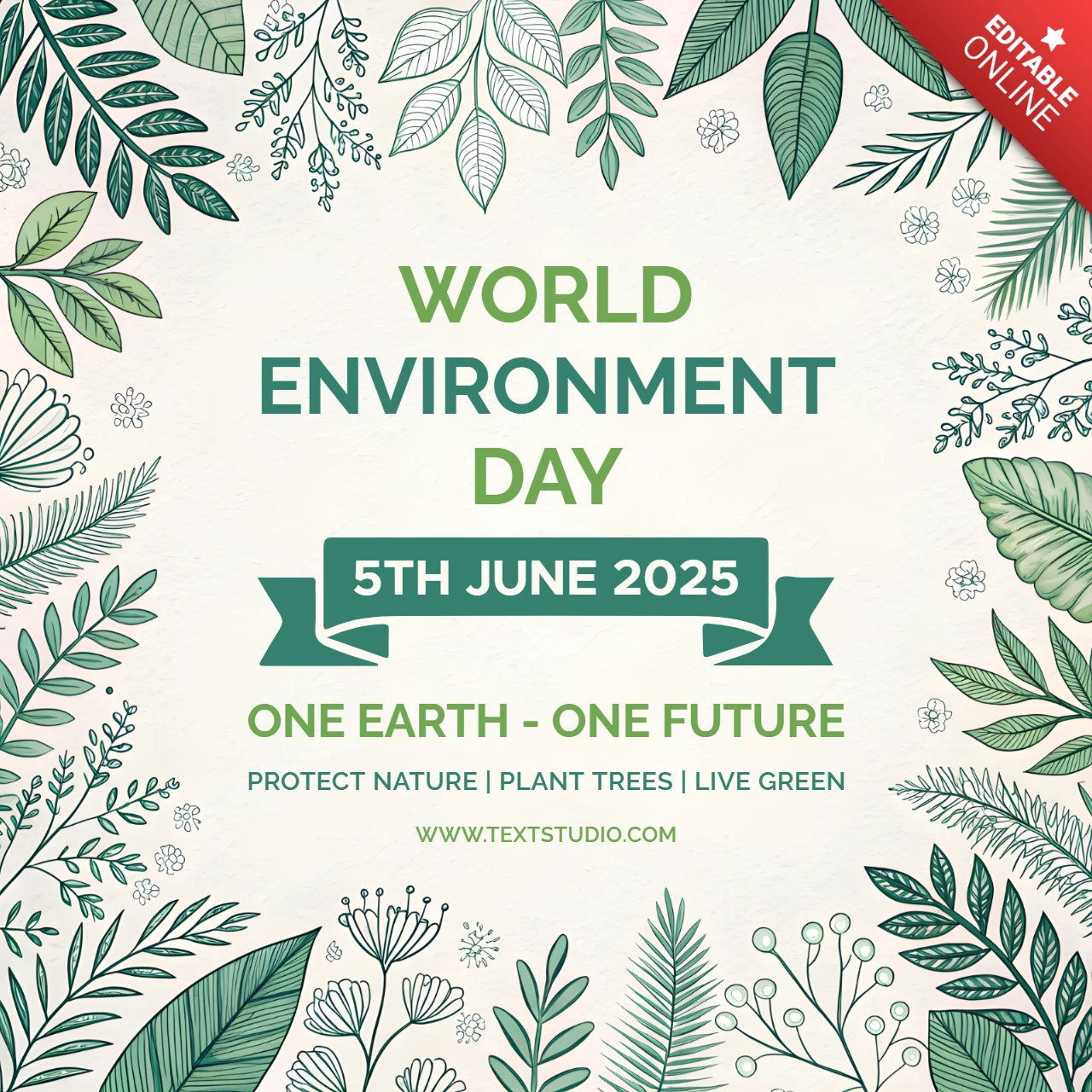 Nature-Inspired Elegant Illustration Design Template for World Environment Day