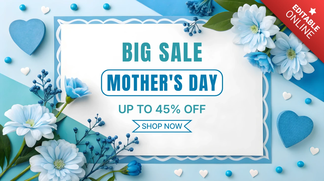 Mother's Day Floral Design Template for Big Sale Promotion - Editable and Stylish