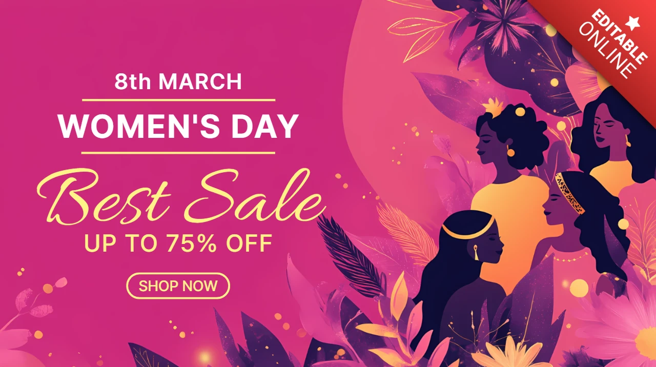 Women's Day Sale Design Template - Up to 75% Off