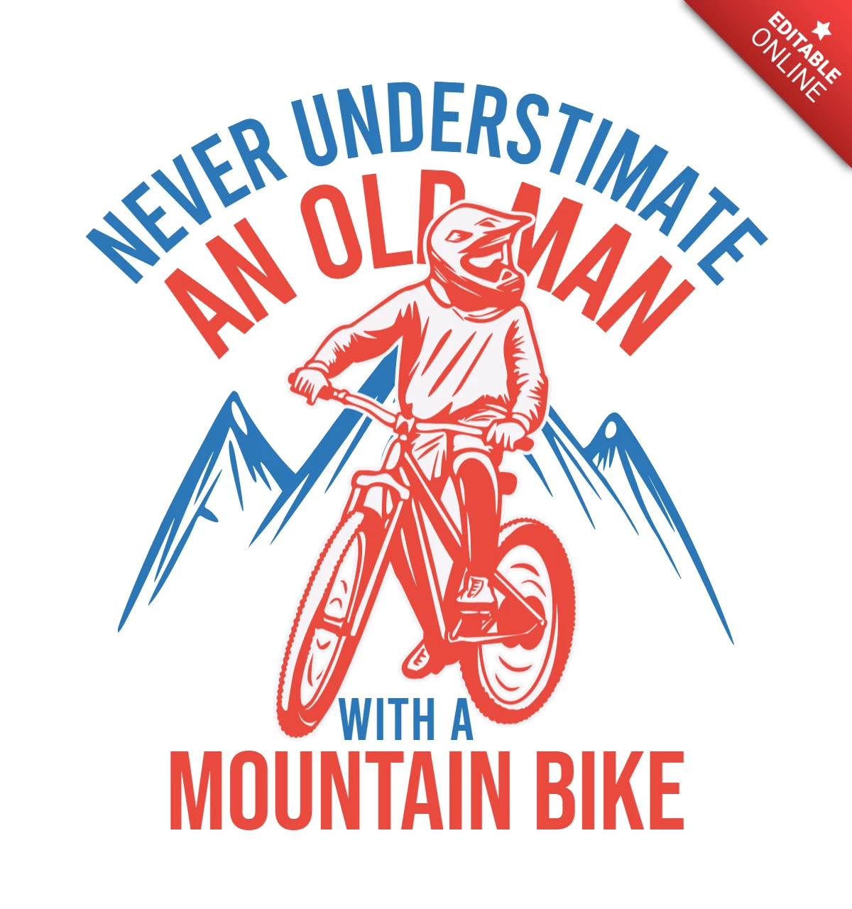 Modello di design t-shirt vintage per mountain biker