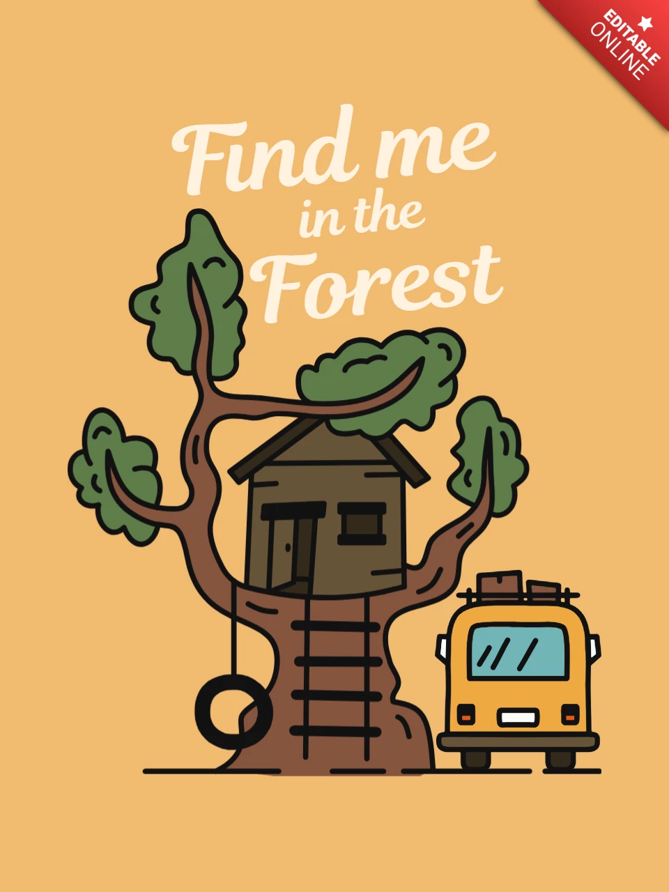 Find Me In The Forest T-shirt Template Design