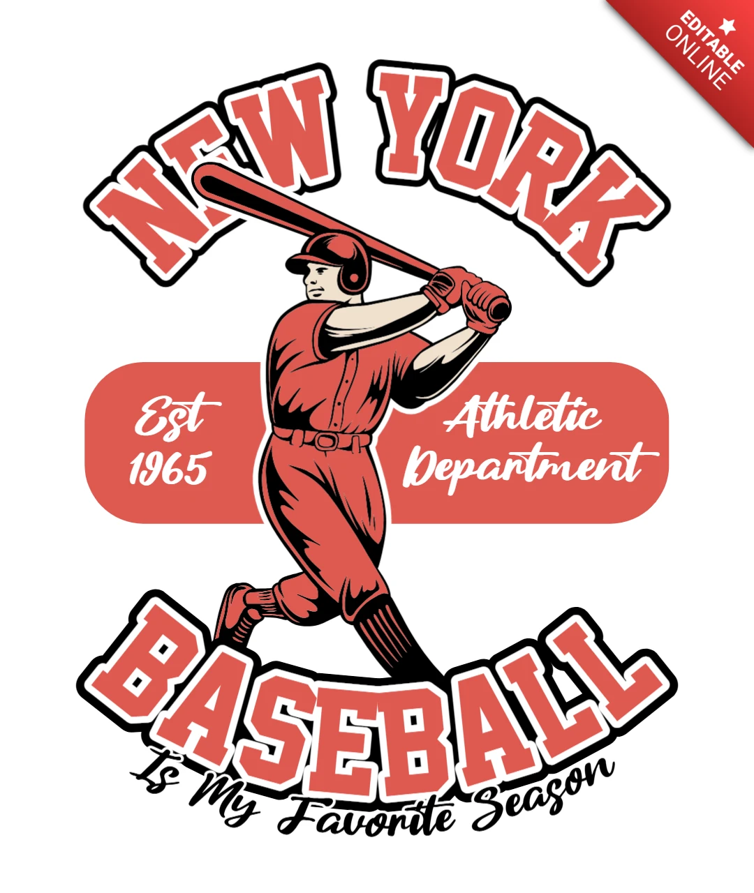New York Baseball Athletic Legacy & Love for the Game Apparel Design Template
