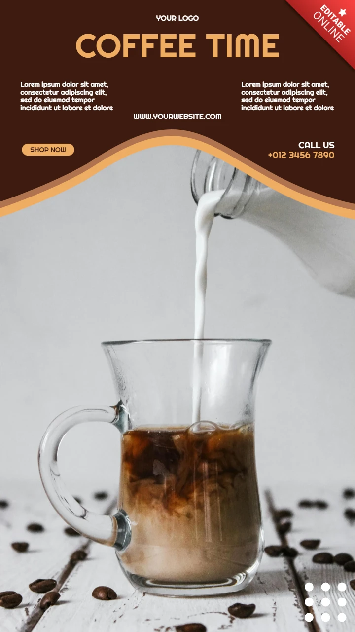 Cappuccino Time Promotional Instagram Story Post Design Template