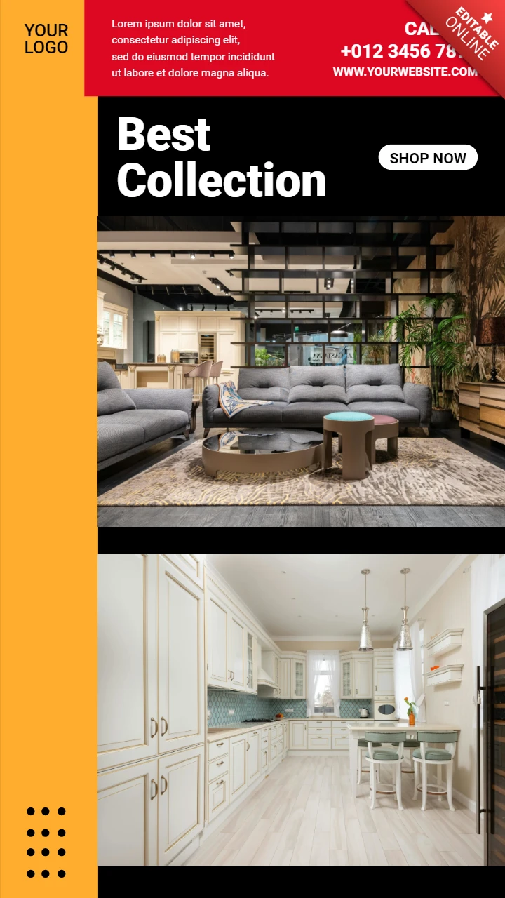 Orange schwarz und rot ad instagram Geschichte Post Design Vorlage