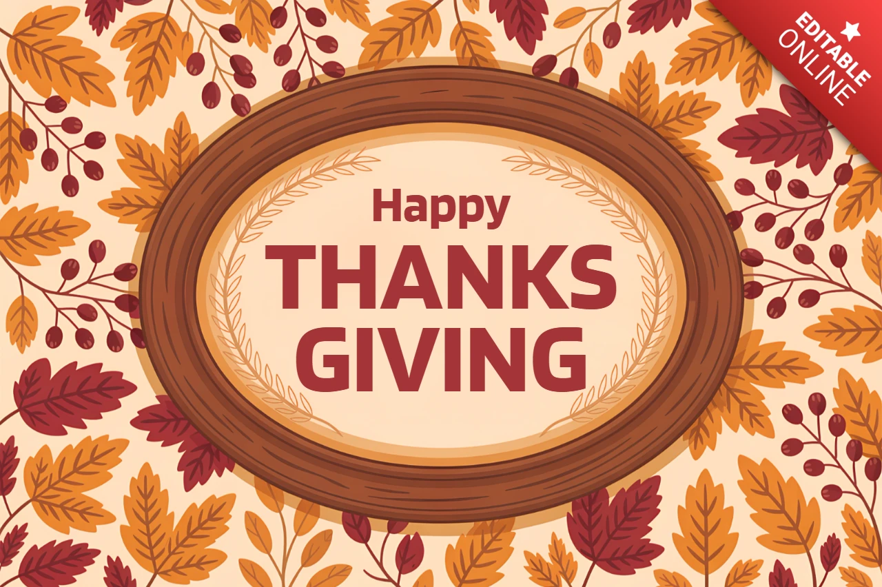 Designvorlage für Thanksgiving-Karten für festliche Grüße