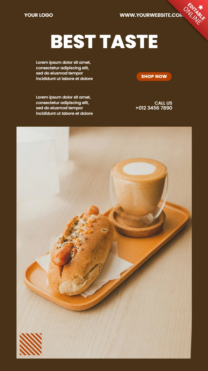 Modelo de design de postagem de história do Instagram com o melhor sabor de café