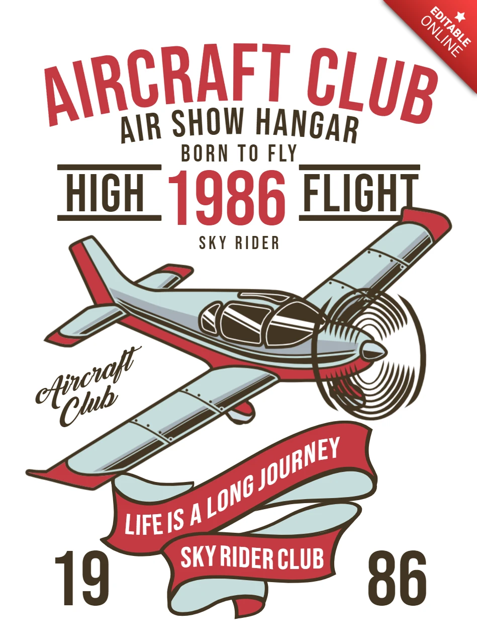Aircraft Club T-Shirt Design Template