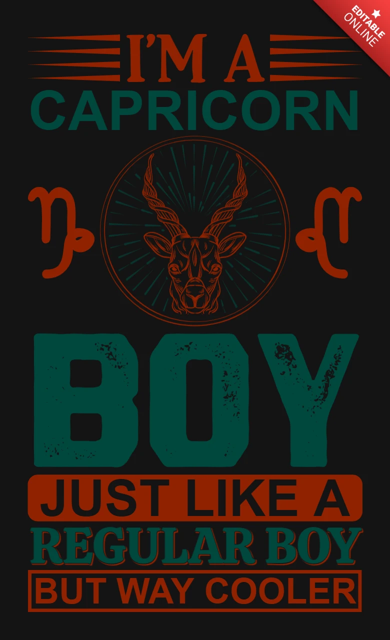 Ich bin ein steinbock junge sternzeichen t-shirt design vorlage