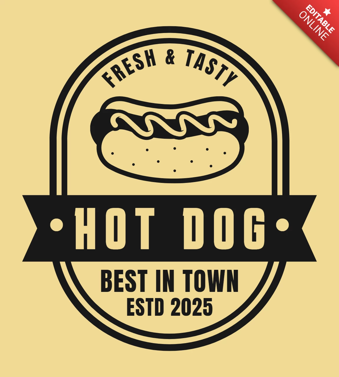 Modelo de design de logotipo de cachorro-quente fresco e saboroso