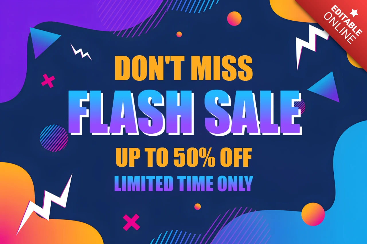 Conception de modèle de vente flash dynamique pour des flyers promotionnels accrocheurs