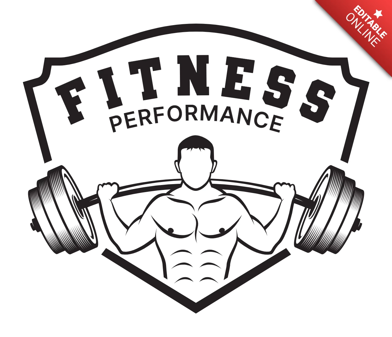 Fitness Logo Design Template Black