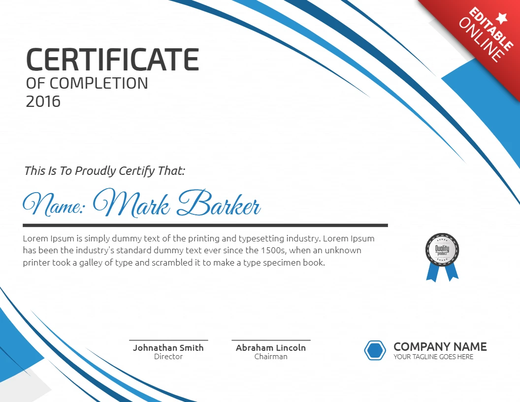 Abstract Corporate Award Certificate Post Design Template
