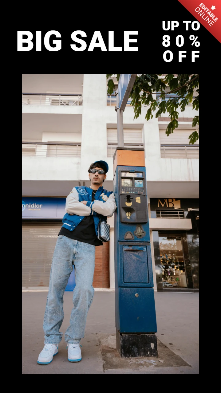 Streetwear Man Fashion Instagram Story Post Design Template