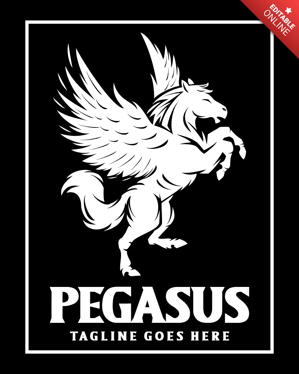 Strong Pegasus Logo Design Template