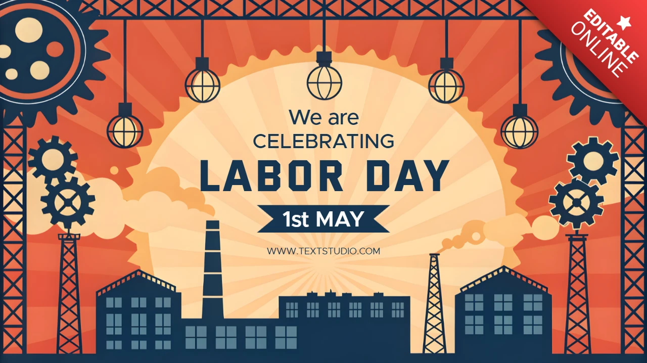 Diseño de plantilla de celebración del día del trabajo industrial retro