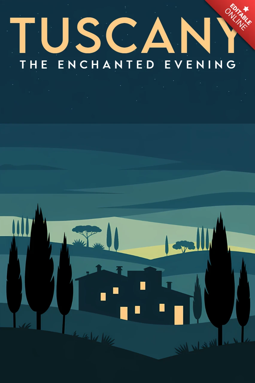 Tuscany Enchanted Evening Design Template for Posters