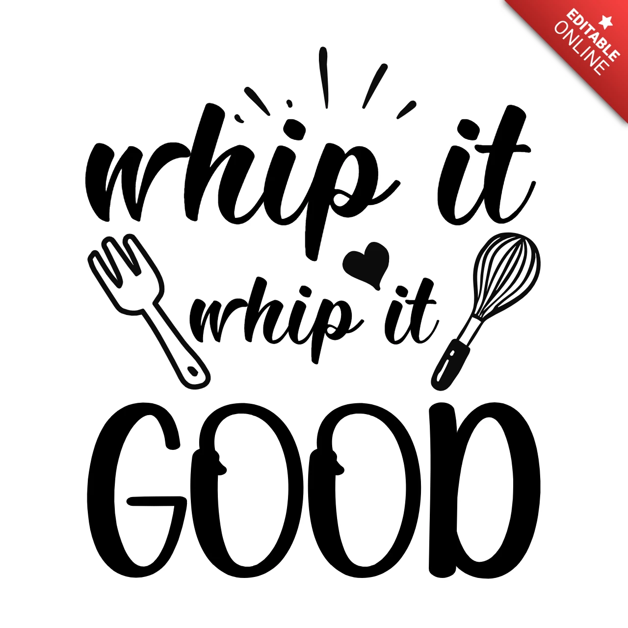 Whip It, Whip It Good Bakery T-Shirt Design Template