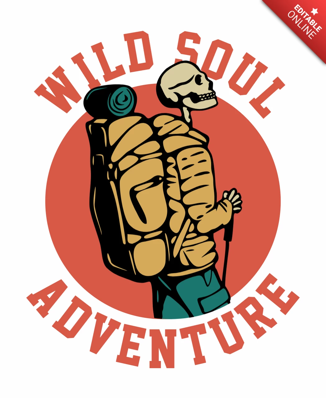Aventure avec modèle de conception de t-shirt vintage squelette de randonnée