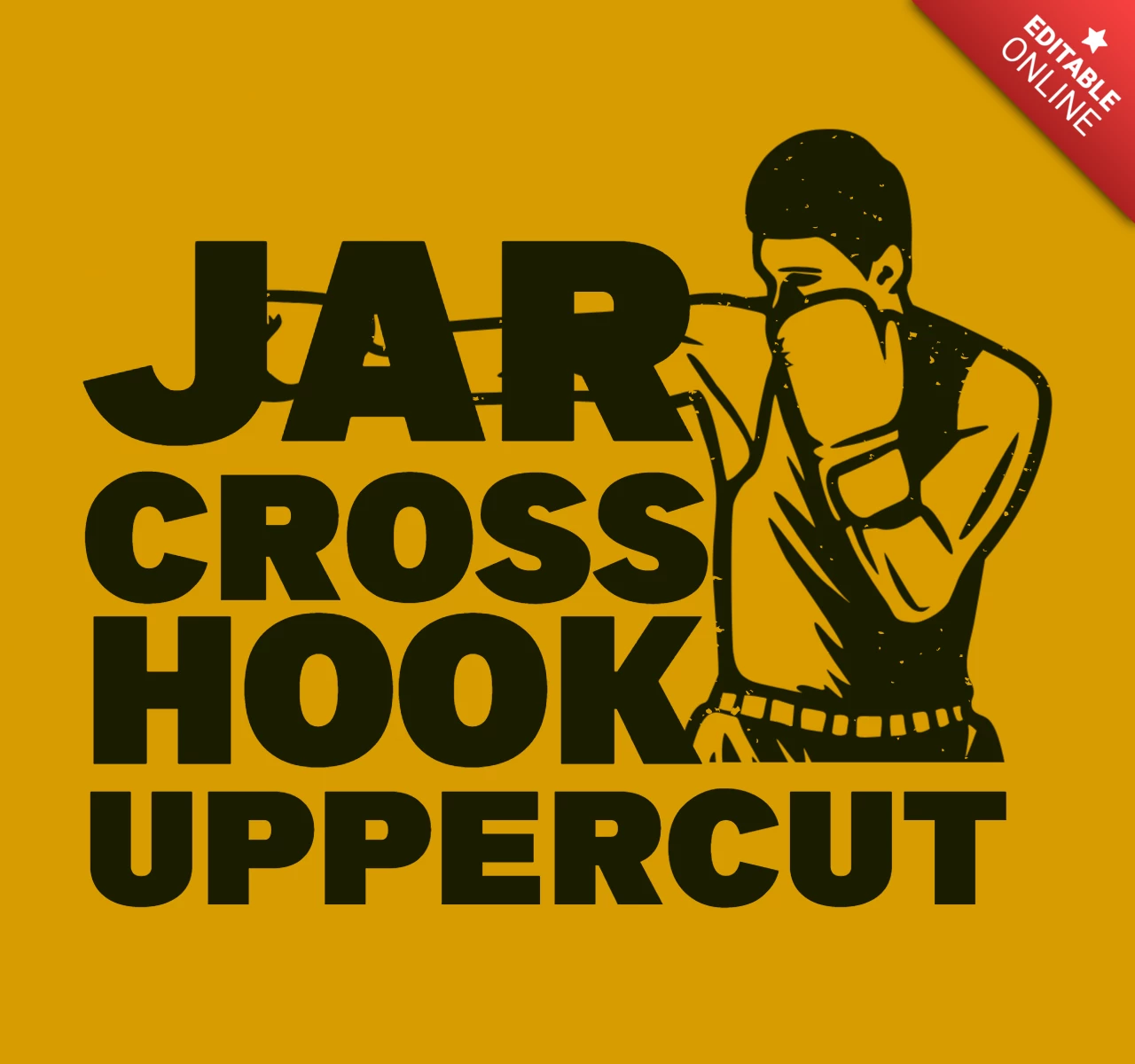 Jab cross hook uppercut com modelo de design de camiseta vintage boxer